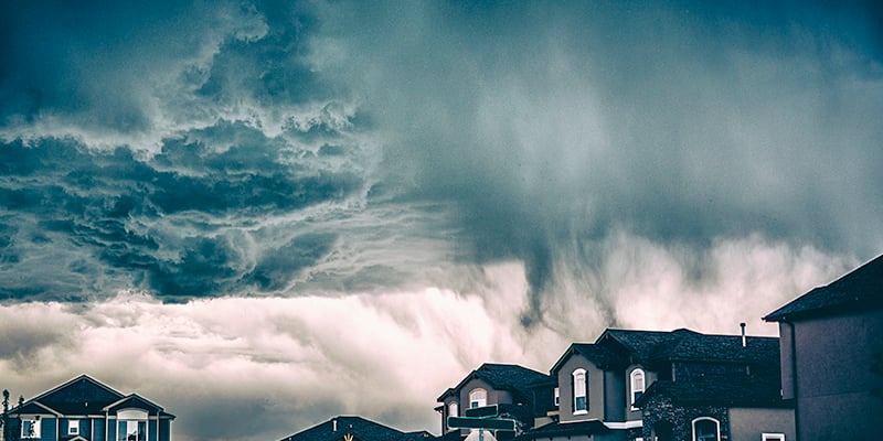 Storm Clouds Over Residential Area